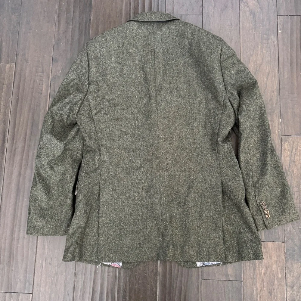 NWT Indochino Wool Blazer Olive Green with Floral Paisley Interior Yaletown 52